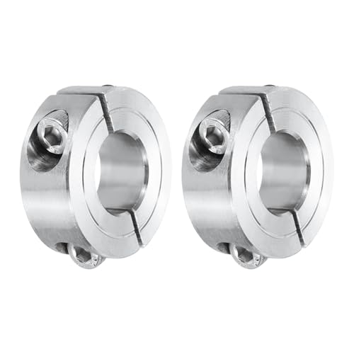 MECCANIXITY 2Pcs Shaft Collar 17mm Bore Double Split 304 Stainless Steel Clamping Shaft Collars for Industrial Automation Conveyor Belt Systems