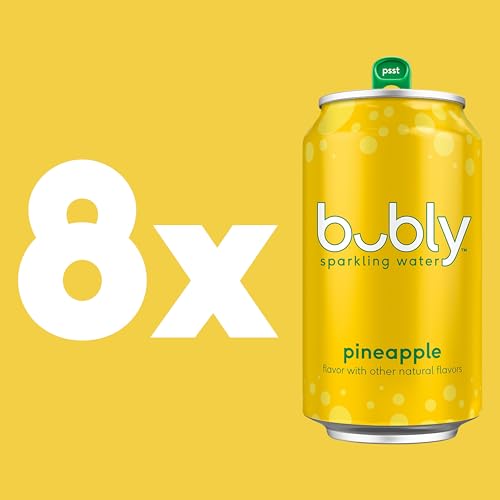 bubly Sparkling Water, Pineapple, 12 Fl Oz (Pack of 8)