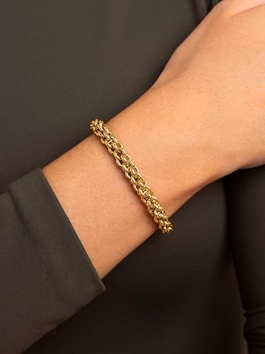Bracelet Big Rope SINGULARU en acier et finition plaqué or 18Kt