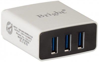 Bright CH-17 3USB Adaptive Charging 3.4 A Wall Charger for Mobile with