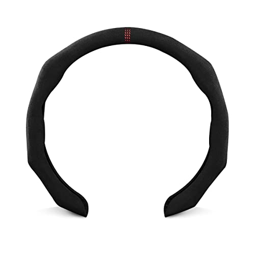 Black Car Steering Wheel Cover Suede Non Slip Steering Wheel Grip Snap On Car Interior Accessories Decoration 15 Inch Universal #TOP20