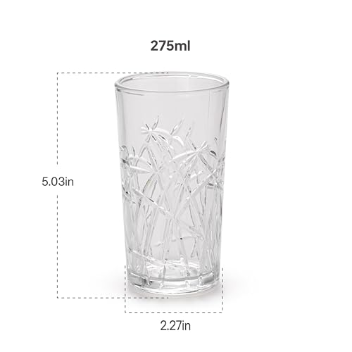 Image of CELLO Swirl Hi-Ball Tumbler Glass Set of 6, 275ml Each | Dishwasher Safe | Comfortable Grip & Stackable | Perfect Glasses for Water, Juice, Cocktail, Mocktails & Cold Drinks | for Daily Use & Gifting