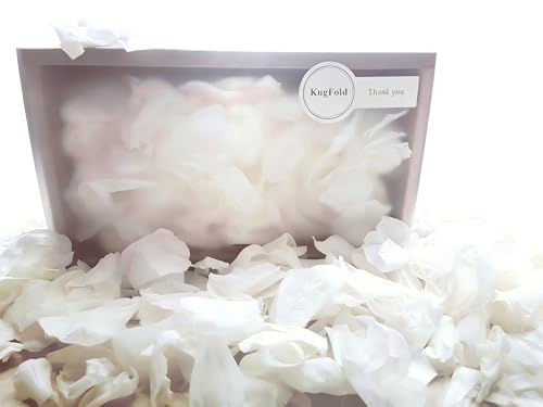 KugFold 8.11oz Real White Rose Petals,Natural Petals For Wedding Party Decorations,Dried Flower Confetti,Rose Flower Girl,Table Centerpieces,Bridal Shower,Romantic Night,Proposal Decor