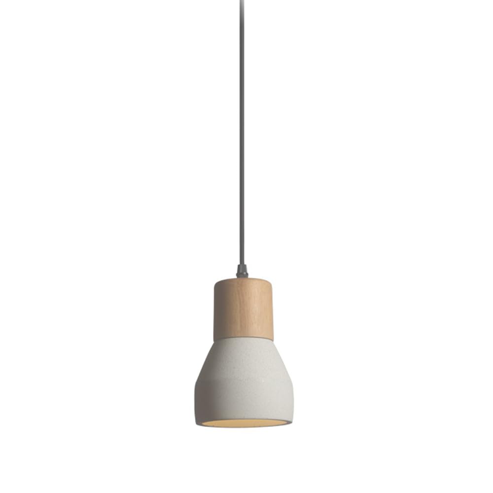 RXPVUXE Vintage Cement Hanging Lights Mini Concrete Pendant Light Solid Wood Lamp Holder Industrial White Cement Chandelier Cylinder Home Decor Nordic Kitchen Island Pendant Lighting Fixture