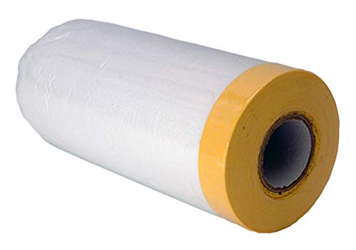 Pre-Taped Masking Film, Protection Covering Cloth Tape for Painting (4.9 X 65FT, Transparent)