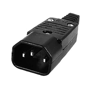 IEC 320 C14 3-polige mannelijke stekker AC herwirable stopcontact connector 250V 10A voedingsconnector – zwart