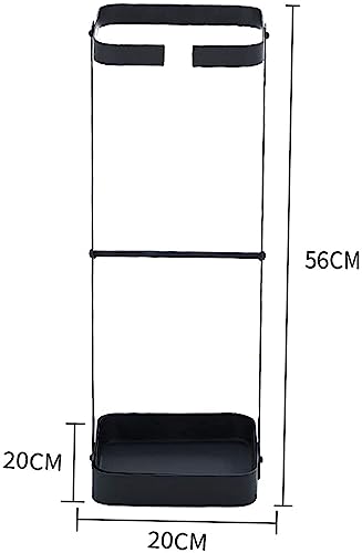 Image of 568080 Iron Umbrella Stand Rectangle Metal Umbrela Racks Entryway Space Saving Umbrella Holder Organiser for Front Door - Black