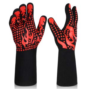 GSK Cut BBQ Gloves-Protective Grill Mitts, 1472? Heat Resistant Grilling Gloves, for Grill, Baking, Fireplace, Boiling