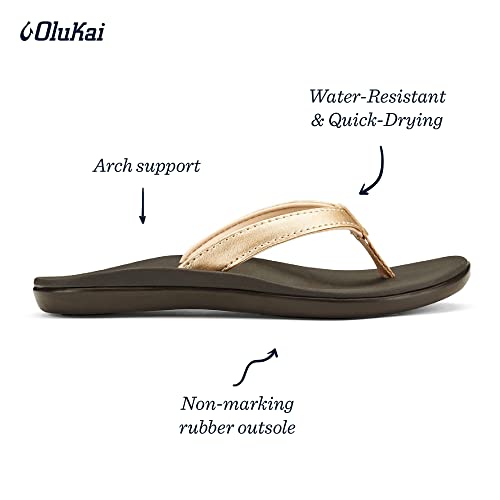 Image of OLUKAI Ho'opio Girls' Beach Sandals, Quick-Dry Flip-Flop, Water Resistant & Cute Design, All-Day Comfort Fit