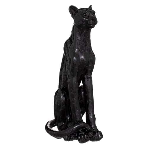 Atmosphera - Statuette léopard Artificiel - Noir - résine H90 cm