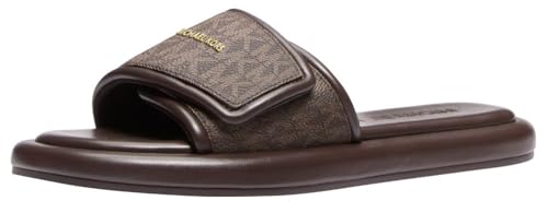 Michael Kors Suki Flat Slide, Damen-Sandalen, Braun, 38,5 EU