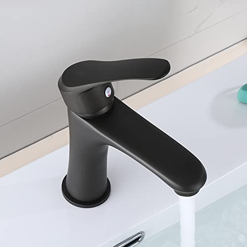 Grifo de baño negro de 1 orificio con acabado gris oscuro mate Monomando 5