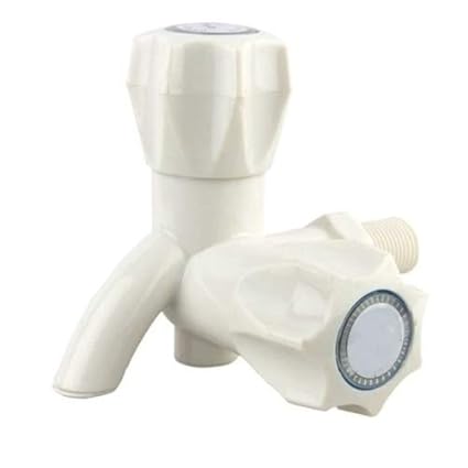 Umiya PVC Two Way BIB Cock Tap Wall Mounted for Kitchen/Bathroom White Made of Virgin ABS Plastic Material Pack of 1