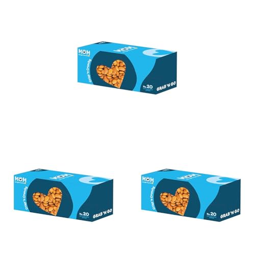 Image of MOM - Meal of the Moment, Roasted & Salted Almonds Combo Dispenser, 10 Pouches each of 12g - Rich source of fiber | High in Protein | Smart Snack | Dry Fruit (Pack of 3)