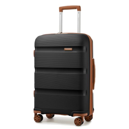 Image of Kono 24 Inch Hard Shell PP Luggage, 4 Spinner Wheels Suitcase, Black