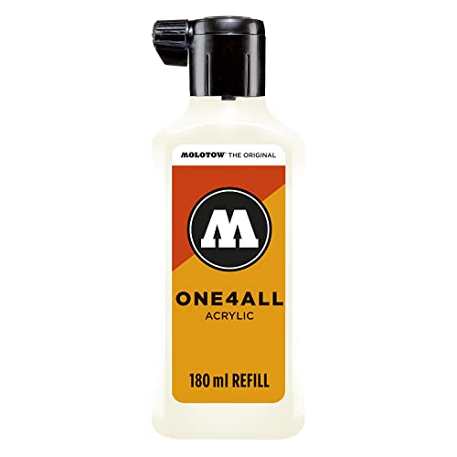 Molotow ONE4ALL Refill Acrylic (Refill Ink for Permanent Markers, 1 x 180 ml) Colour 229 Natural White