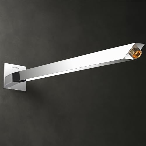 Image of Plantex 18-Inch Shower Arm for Overhead Shower /Stainless Steel Shower Pipe /Wall Mount Bathroom Fitting with -Inch Thread - Pack of 1 (Chrome)
