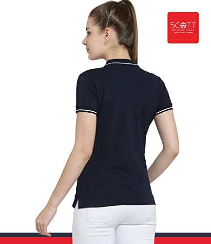 Image of Scott International Women's Regular Fit 100% Pure Organic Cotton Polo T-Shirt | Womens Polo Collar Neck T-Shirt | Cotton Plain Polo Neck Half Sleeve T-Shirt | Tshirts for Women