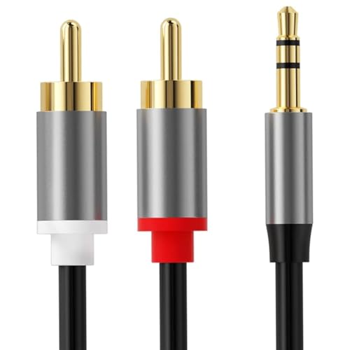 Accessonico 3.5mm to RCA Y AUX Cord Adapter - 2-Male RCA Line in Connectors for TV Out to Speakers