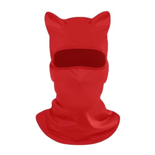 CORIRESHA Unisex Face Ski Mask with Cat Ears Balaclava for Music Festivals Rave Outdoor Motorcycle