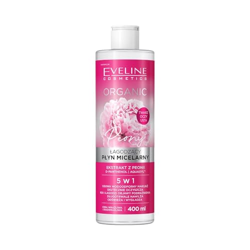 Eveline Cosmetics Sanftes Mizellen Reinigungswasser mit Pfingstrosenextrakt 5-in-1 | Entfernt wasserfestes Make-up | Hydratisiert & Beruhigt empfindliche Haut | 400ml