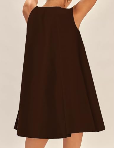 Babydoll Dress for Women Sleeveless Summer Mini Dress Scoop Neck Flowy Cotton Short Dresses for Teens with Pockets2