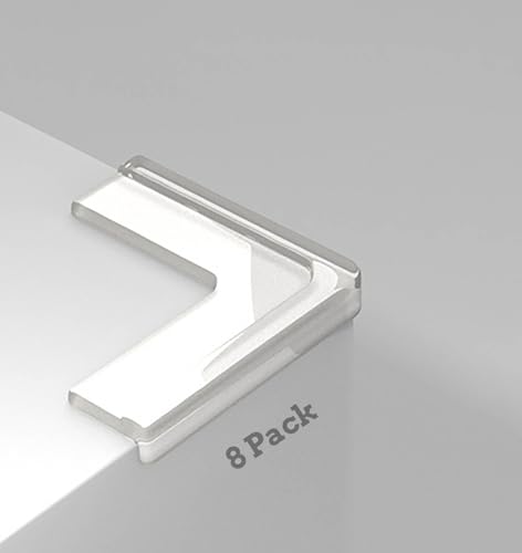 Image of 8 /12 /24 Pack Transparent PVC Table Corner Protectors Guards, Universal Furniture Corner Protectors, Edge Safety Cover Sharp Bumper Sticker Guards for Table Furniture (Window Type, 8Pack)