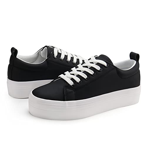 Image of JABASIC Women Lace Up Platform Sneakers Comfortable Casual Fashion Sneaker Walking Shoes