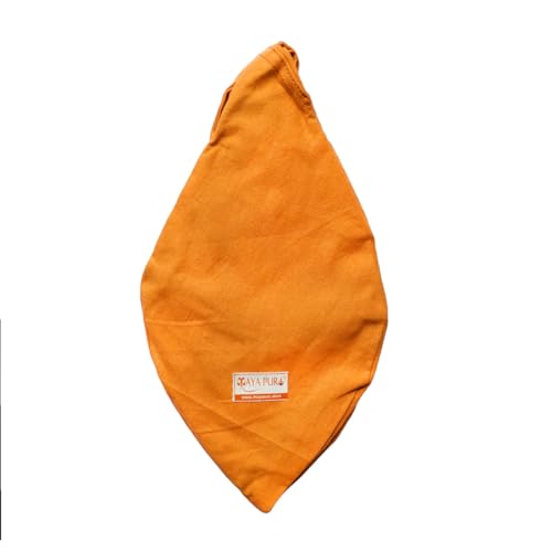 Image of Pure Cotton Chanting Bag or Gomukhi Japa Mala Bag or Cotton Bead Bag with Sakshi Mala Counter (Orange)