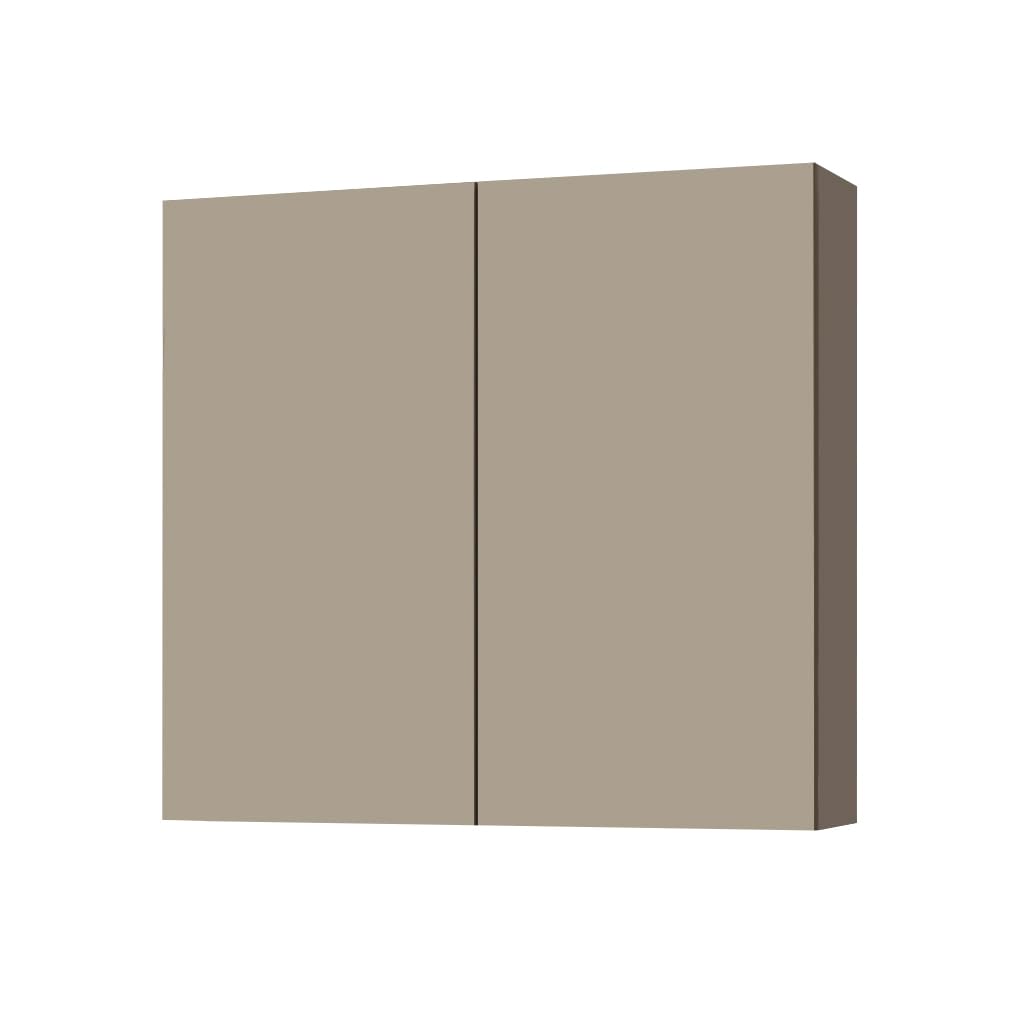 Liberoshopping Pensile da Bagno Sospeso in legno con 2 Ante Push Pull, Ripiani in Vetro, 70x22 cm, Facile Installazione (Tortora Opaco)