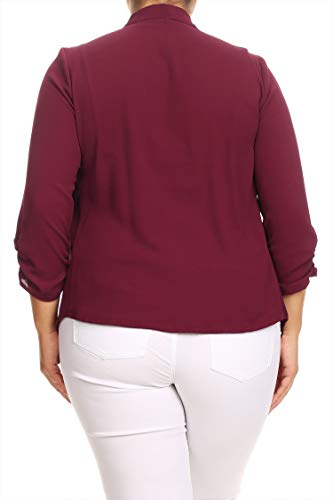 Women's Womens Lightweight Classic Draped Open Front Blazer with Plus Size4