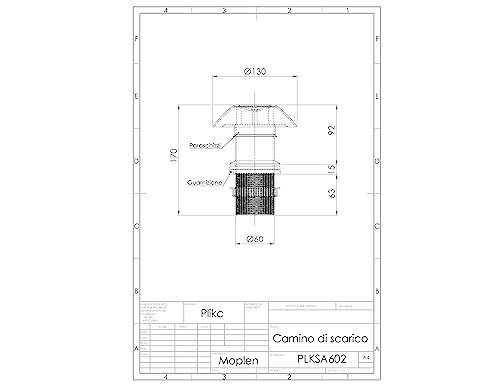 plikc Santiago SA602 Abluftkamin aus Moplen mit Spritzschutz für Wohnmobil, Caravan, Wohnwagen