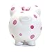 Child to Cherish Ceramic Polka Dot Piggy Bank for Girls, Pink