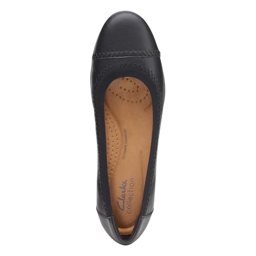 Clarks 26163401-003 Women'S Sara Bay Ballet Flat, Black Leather thumb #7