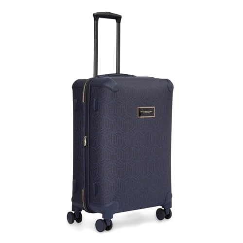 Image of Tommy Hilfiger Jazz Cabin Soft Luggage - Navy |Check-in Trolley Bag with TSA Lock | 360 Spinner Double Wheels | Telescopic Handle | Expandable | Polyester Shell Suitcase | 42L Capacity | 56cm