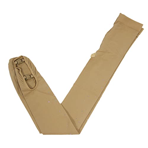 Newmind Leggings de patinação com boneco no gelo, meias longas e cristais para prática de treinament