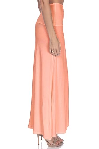 Women's High Waist Casual Solid Flare Maxi Skirt (Regular and Plus Sizes)3