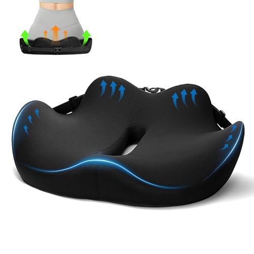 JOJOSEE Donut Seat Cushions Memory Foam Office Chair Cushion Non-Slip Car Seat Cushions Ergonomic Support Coccyx Cushion for Office Chairs Car Desk Gaming & Wheelchair