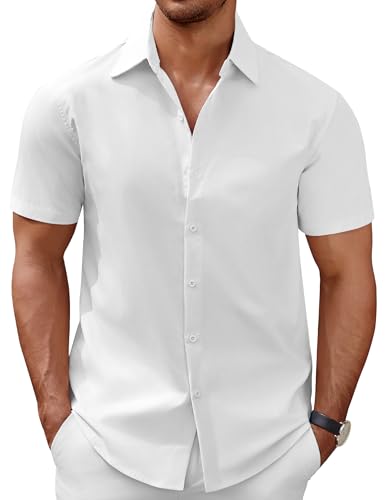 COOFANDY Men's Short Sleeve Button Down Casual Shirts for Men Summer Untucked Shirts