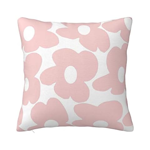 Vodbne Pink Danish Pastel Throw Pillows Covers 2 Sets Flower Aesthetic Pillow Case Preppy Stuff for Room Decor Living Room Bedroom Sofa 18x18inch Cover