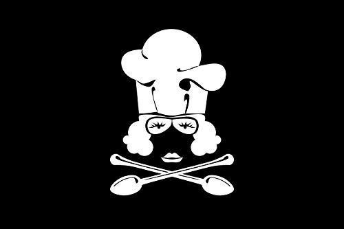 Drapeau pirate large en tissu résistant pour décoration de cuisine
