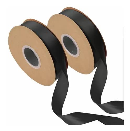 2 Rolls Gift Wrapping Ribbons(2.5CMx45M), Ribbon Bow Set for New Year Birthday Gifts And Other Occasion (Black)