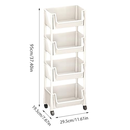 Carrito de almacenamiento móvil de varios niveles ajustable para papelería 3
