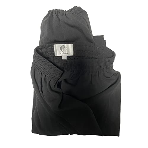 Icnbuys Men's Kung Fu Tai Chi Pants Cotton Silk Xl Black #TOP3