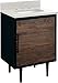 Signature Hardware 953276-24-RUMB-8 Bivins 24" Single Vanity Set with Teak Cabinet, Vanity Top, and Rectangular Undermount Vitreous China Sink - 3 Faucet Holes