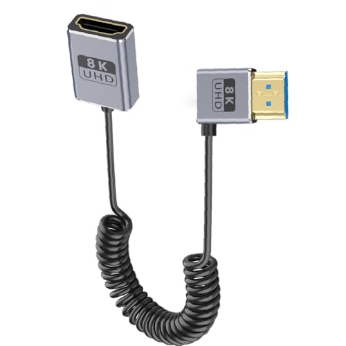 Cable HDMI 8K en espiral de 48 Gbps versión 2.1 para PC y monitor Xbox One