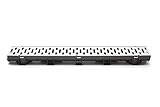 Trench Drain Compact Black Polymer with Pressed Galvanized Steel Grate - 3 x 3.33 Ft (10ft) Pack with 2 End Caps