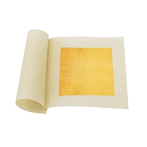 KINNO Edible Gold Leaf 24k Sheets, Gold Foil Cake Paper Food Grade Gold 10 Sheets 1.7  by 1.7  for Cake Baking, Makeup, Cooking, Cakes & Chocolates, Decoration, Health & Spa (10 Sheets)