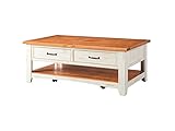Martin Svensson Home Rustic Coffee Table, Antique White and Honey Tobacco
