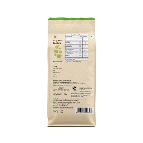 Image of Organic Tattva Kabuli Chana 1kg | Natural Unpolished White Chana | Protein-Rich Chickpeas | Clean & Pure Grocery Staple | No Additives